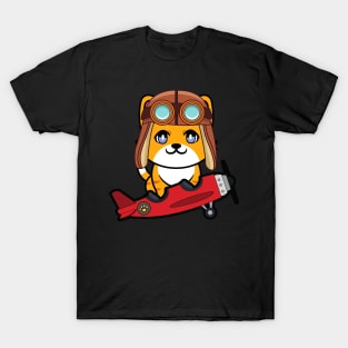 Cute orange cat is in a vintage airplane T-Shirt